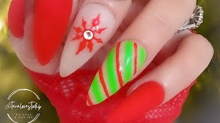 The Daily Nail Fuzzy Dip Christmas Mani diynails nails nailart [upl. by Sydelle]