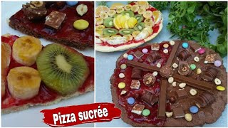 بيتزا حلوة روعة المذاق مع طريقة صنع لاجوليناباج pizza sucrée Aux fruits 🥝🍊🍫🍌🍏et aux chocolat [upl. by Surovy]