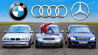 BMW v Mercedes v Audi £1000 DRAG RACE [upl. by Hedgcock]