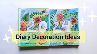 First Page Diary Decoration ideas 😍❤️ bulletjournal journal 2024 diary [upl. by Brittain]