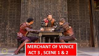 Merchant of Venice  Act 3  Scene 1 amp 2 [upl. by Annalla325]