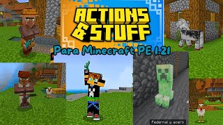 CÓMO DESCARGAR PACK DE ANIMACIONES quotACTIONS AND STUFFquot MINECRAFT PE 121 [upl. by Rupert]