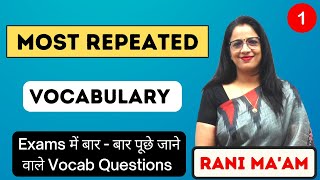 Most Repeated Vocab Questions  Part  1  Synonyms and Antonyms  English With Rani Maam [upl. by Harold]