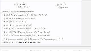 Verificación de espacio vectorial 1 [upl. by Mclain]