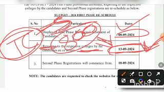 CPGET Rescheduled Time Table OUT  Sep 8 Allotment [upl. by Akineg920]