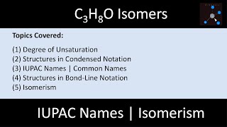 C3H8O Isomers  IUPAC Names  Structures in Condensed amp BondLine Notation  Isomerism [upl. by Ycnahc]