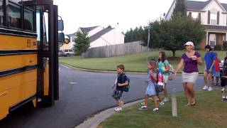 Fenton boards the bus for his first day of kindergarten 2010 [upl. by Anders]