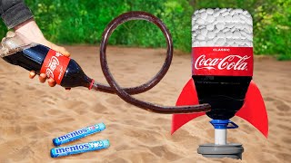 DIY Coca Cola and Mentos Rocket  Best Experiments and Tests [upl. by Pudens]