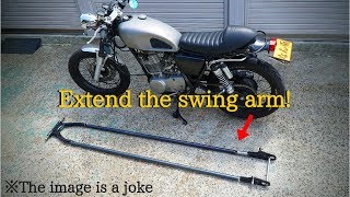 【YAMAHA SR400】5cm Extended Swing Arm English subtitles [upl. by Rimidalb]