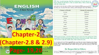 English Class 7 Unit 2 Lesson 28 amp 29 Page 19 20 English Class 7 2024 New curriculum [upl. by Jahdai]