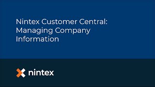 Nintex Customer Central Managing Company Information [upl. by Basil]