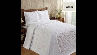 Better Trends Rio Collection  100 Cotton Tufted Chenille Bedspread amp Sham [upl. by Keriann]