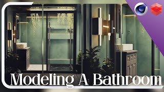 Modern Bathroom Showcase  Modeling A Bathroom  Cinema 4D  Redshift [upl. by Copeland496]