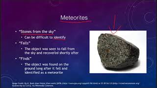 Lesson 14  Lecture 1  Meteors amp Meteorites  OpenStax [upl. by Calv]