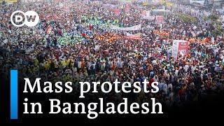 Bangladesh protesters seek fresh elections  DW News [upl. by Sinylg]