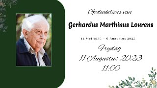 Gedenkdiens van Gerhardus Martinus Lourens [upl. by Enymsaj578]