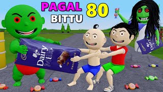 Pagal Bittu Sittu 80  Chocolate Wala Cartoon  Bittu Sittu Toons  Pagal Beta  Cartoon Comedy [upl. by Assylla]