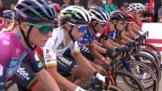 Cyclocross Beringen Women Elite 50fps 08 Oct 2023 [upl. by Anahsak]