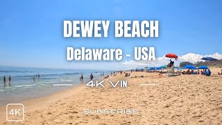 Dewey Beach Delaware USA  Beautiful Summer Day  Beach Walk 4K [upl. by Gambrill]