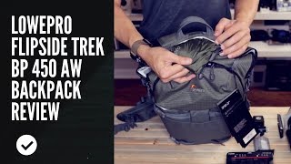 Lowepro Flipside Trek BP 450 AW Backpack Review w Canon 1DX Mark ii [upl. by Nilak]