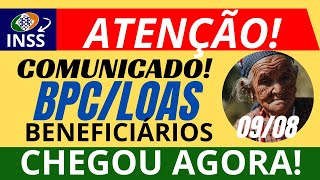 ATENÇÃO COMUNICADO BPC LOAS BENEFICIÁRIOS CHEGOU AGORA CONFIRA [upl. by Aronoel]