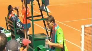 Marcel Granollers and Joao Sousa have a disagreement [upl. by Nunci]