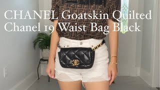 31 Review túi 👜 CHANEL Goatskin Quilted Chanel 19 Waist Bag Black Return or Keep [upl. by Savick]