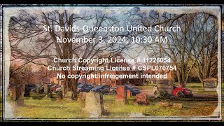 St DavidsQueenston United Church Live Stream November 3 2024 1030AM [upl. by Irrehs]