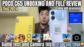 UNBOXING AND FULL REVIEW OF POCO C65 THIS 2024  GAME TEST CAMERA AND VIDEO TEST AND OF POCO C65 [upl. by Nehr284]