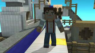 Never do this in Sky City  Minecraft Story Mode Modded [upl. by Beverly]