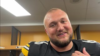 Steelers football  Mason McCormick Chargers postgame 92224 [upl. by Dnob74]