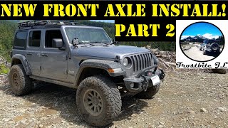 JL Rubicon Front Axle Install Part 2 Dana m210 Dana 44 With Artec Truss and Synergy HD Steering [upl. by Dorrej697]