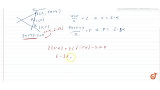 A line is such that its segment between the lines 5xy40 and 3x4y40 is bisected at the [upl. by Ahsek98]