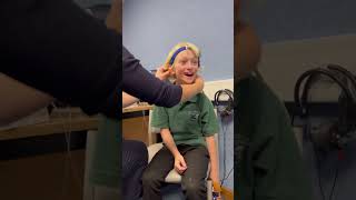 Boy born without ear reacts to hearing aid in Wales hospital [upl. by Nolava399]