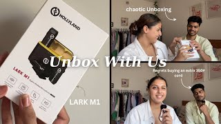 Unbox the LARK M1 Microphone 🎙️Pros amp cons🤧 Regrets spending ₹350💳Chaos and Us 🤍 [upl. by Nwahshar]