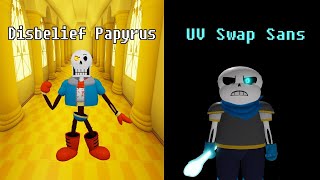 Papyrus Update part 1 Showcase UV Swap Sans And Disbelief Papyrus  Undertale Last Corridor [upl. by Anaert]