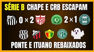 SÉRIE B  CHAPE E CRB ESCAPAM  PONTE E ITUANO SÃO REBAIXADOS [upl. by Sidnarb56]