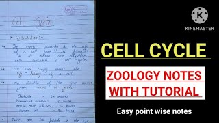 CELL CYCLEZoology notes BSC 1st year zoology vbu skmu bhu mjpru [upl. by Lhamaj481]