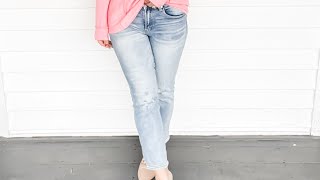 Risen Jeans Slim Straight Fit Video  Sisterhood Style Boutique [upl. by Bedad]