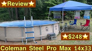 coleman steel pro max 14’ x 33” pool review coleman bestway steelmaxpro intexpool [upl. by Redwine152]