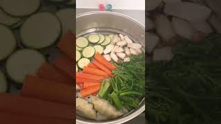 steaming vegetables 🥦🥒🥕 [upl. by Ahsenot]