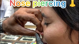 Nose piercing at 20’s  nose piercing cost  gold nose piercing  piercing pain 🥹 [upl. by Noteek]