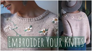 INCREDIBLE How to Embroider Your Knitwear and Take it to a Whole New Level  Cast On Malvarosa [upl. by Vassaux]