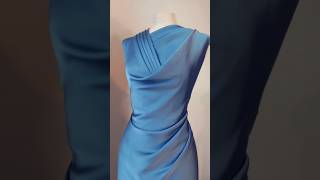 Draping gown designPleated one shoulder dress design fashiondesign drapingtutorial dressmaking [upl. by Mosi123]