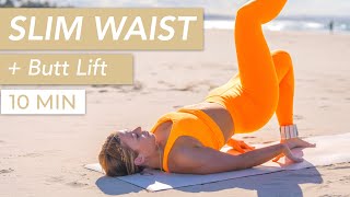 10 MIN SLIM WAIST  BUTT TONING WORKOUT  Quick  Effective AtHome Workout [upl. by Garvy92]