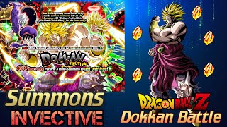 SUMMONS Legendary Super Saiyan BROLY amp Tickets Dokkan Festival DBZ Dokkan Battle Global [upl. by Eirual278]