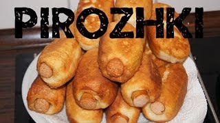 Pirozhki mit WürstchenЖареные пирожки с сосиками Pirozhki with sausages russian food [upl. by Namqul556]