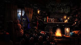 ☕️🎄HAGRIDS COZY WINTER HUT AMBIENCE  Relaxing Blizzard amp Crackling Fireplace  Harry Potter ASMR [upl. by Lekzehcey]