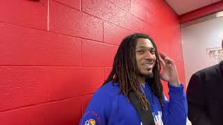 KU PG Bobby Pettiford on his contribution to the Jayhawks’ win in Lubbock [upl. by Bedwell577]