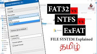 FAT32 VS NTFS VS ExFAT  Windows File System Explained in TAMIL [upl. by Younger]